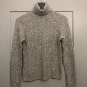 J. Crew Cable Knit Sweater in Heather Gray